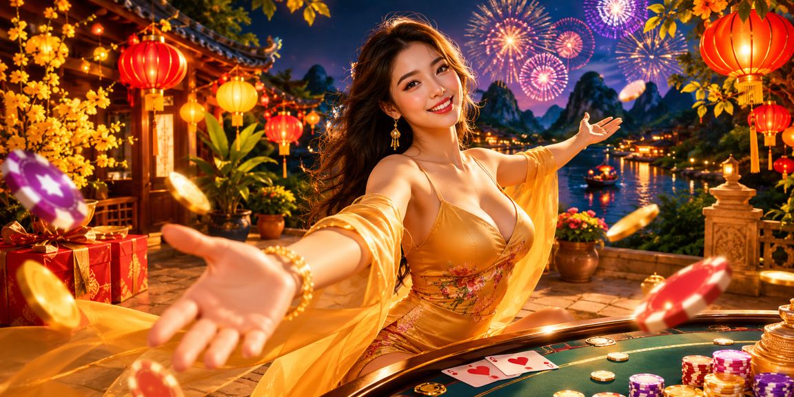 Người dùng chơi bài và theo dõi sự kiện thể thao dưới ánh đèn lồng Hội An