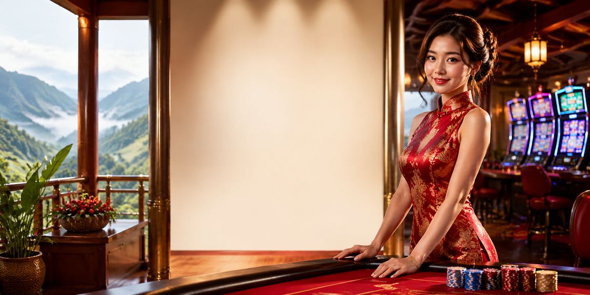 Không gian casino hiện đại tại Việt Nam với ánh đèn neon và người chơi trải nghiệm